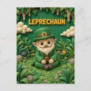 Niedlicher Baby-Leprechaun, Mythisch Postkarte