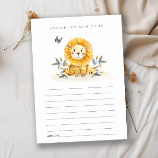 Niedlicher Baby Lion Foliage Ratschlag für Mum Bab Begleitkarte