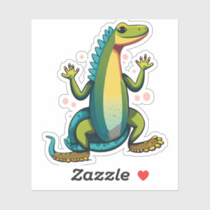 Niedlicher Baby Lizard Cartoon Aufkleber