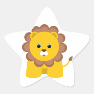 Niedlicher Baby-Löwe Stern-Aufkleber