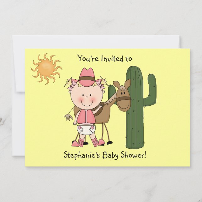 Niedlicher Baby-Mädchen-u. Einladung (Vorderseite)