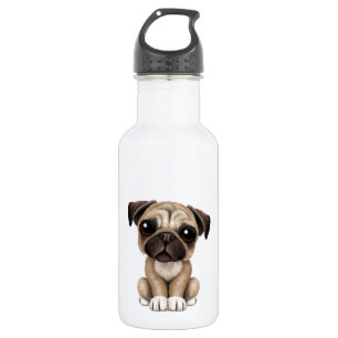 Niedlicher Baby-Mops-Welpen-Hund Edelstahlflasche