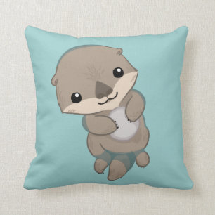 Niedlicher Baby-Otter-Welpe Kissen