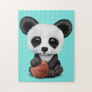 Niedlicher Baby-Panda, der mit Basketball spielt Puzzle