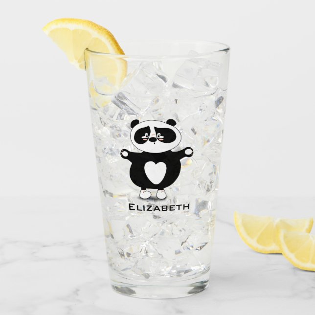 Niedlicher Baby Panda-Zusatzname Glas (Vorderseite Ice)