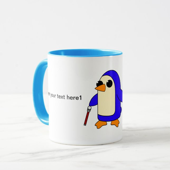 Niedlicher Baby-Penguin mit Cane-Anpassung Tasse (Vorderseite Links)