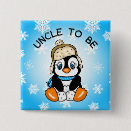 Niedlicher Baby-Pinguin-Onkel | Babydusche Button
