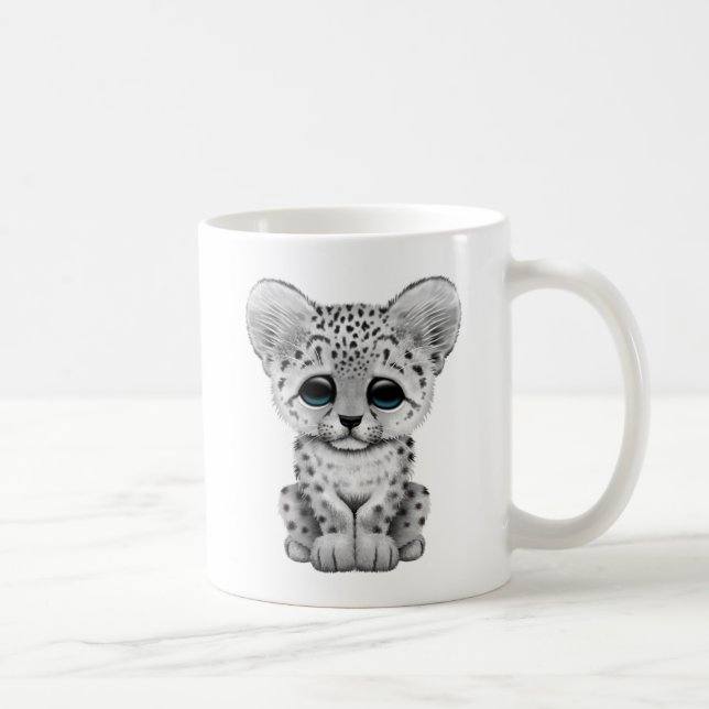 Niedlicher Baby-Schnee-Leopard CUB Tasse (Rechts)