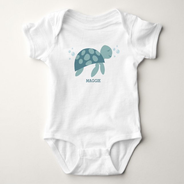 Niedlicher Baby Sea Turtle Onsie T - Shirt (Vorderseite)