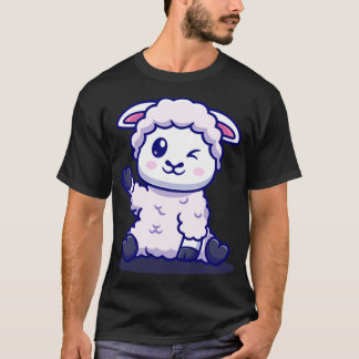 Niedlicher Baby Sheep Waep Hand Cartoon T-Shirt