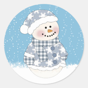 Niedlicher Baby Snowman-Weihnachtsaufkleber Runder Aufkleber