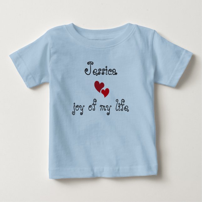 Niedlicher Baby-T - Shirt - bearbeitbarer Name und (Vorderseite)