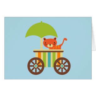 Niedlicher Baby-Tiger auf Eiscreme-Wagen scherzt