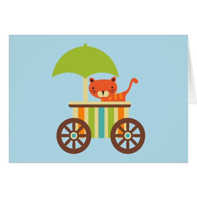 Niedlicher Baby-Tiger auf Eiscreme-Wagen scherzt (Vorderseite (Horizontal))