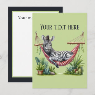 Niedlicher Baby-Zebra-Zusatz Mitteilungskarte