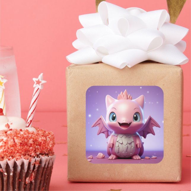 Niedlicher Babyaufkleber Quadratischer Aufkleber (Party)