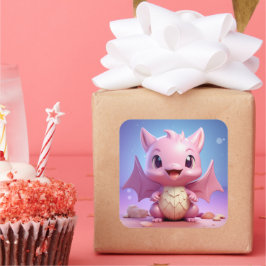 Niedlicher Babyaufkleber Quadratischer Aufkleber