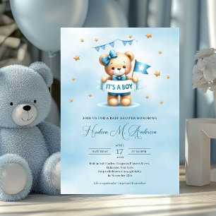 Niedlicher Babybär, ein Kindermädchen Einladung