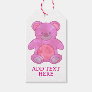 Niedlicher Babybär in rosa, benutzerdefinierter Te Geschenkanhänger