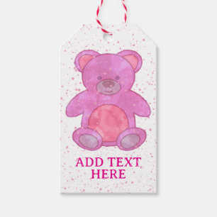 Niedlicher Babybär in rosa, benutzerdefinierter Te Geschenkanhänger