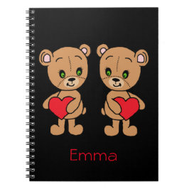 Niedlicher Babybär mit Herznotiz Notizblock