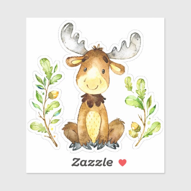 Niedlicher Babybett-Grünrahmen Aufkleber (Blatt)