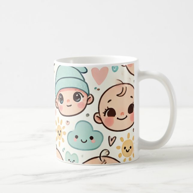 Niedlicher Babybildbecher Kaffeetasse (Rechts)