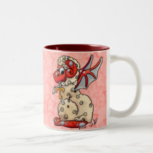 Niedlicher Babydrache der Widder-Tasse Zweifarbige Tasse