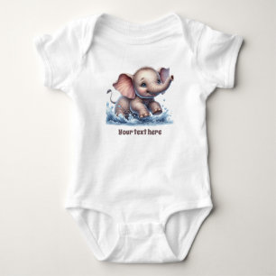 Niedlicher Babyelefant individuell anpassbar Baby Strampler