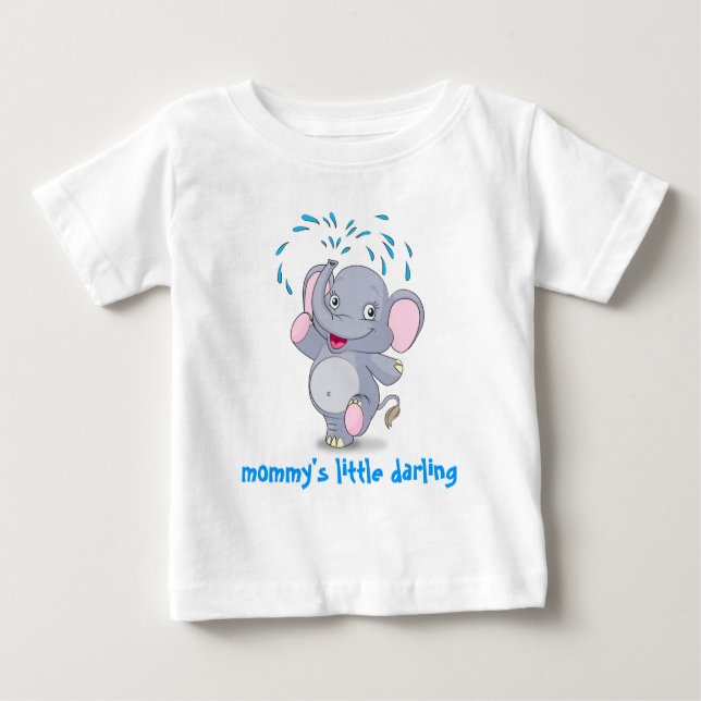 Niedlicher Babyelefant mit dem kleinen Liebling Baby T-shirt (Vorderseite)