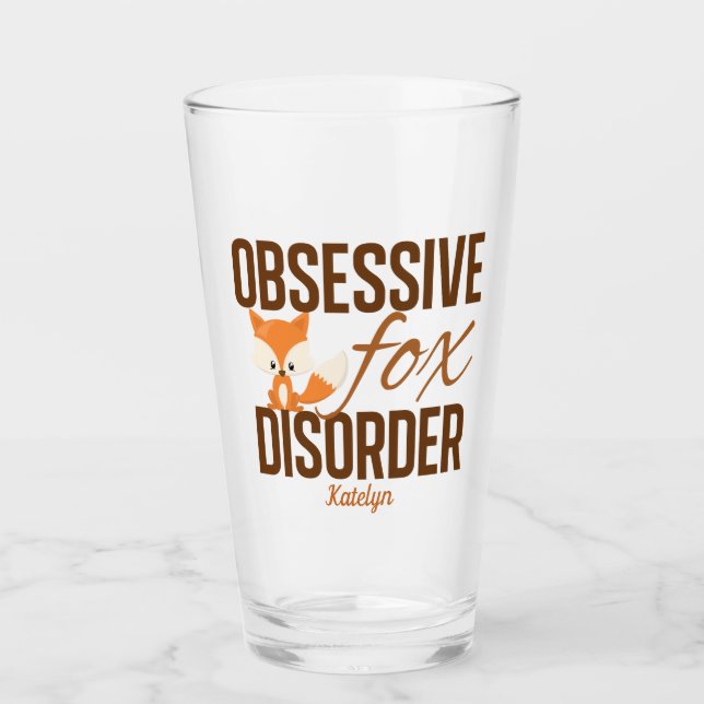 Niedlicher Babyfuchs besessen Brown Animal Lover Glas (Vorderseite)