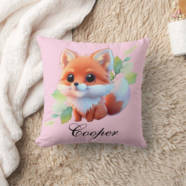 Niedlicher Babyfuchs-Waldbewohner Kissen (Decke)