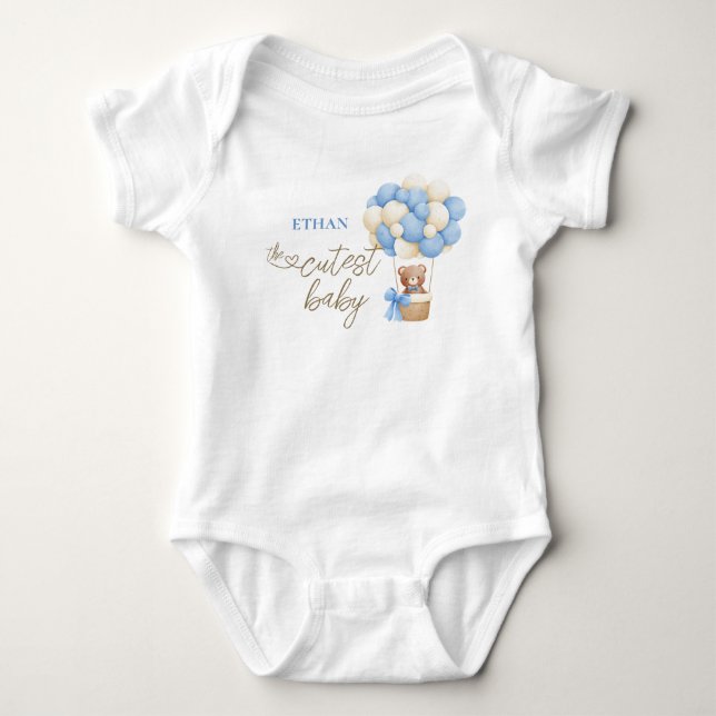 Niedlicher Babyname-Bär auf der Cloud Baby Strampler (Vorderseite)