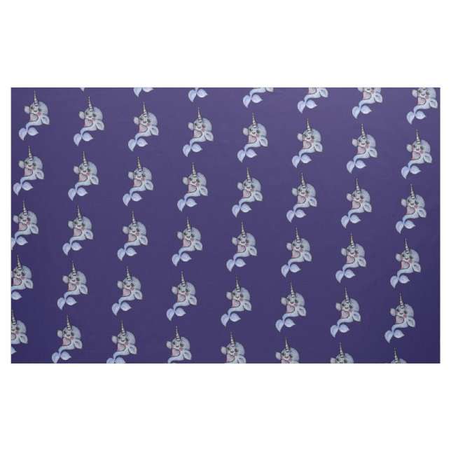 Niedlicher Babynarwhal Stoff (Fat Quarter (45,7 x 55,9 cm))