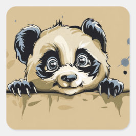 Niedlicher Babypanda Quadratischer Aufkleber