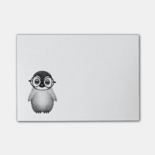 Niedlicher Babypenguin-tragende Augen-Gläser Post-it Klebezettel