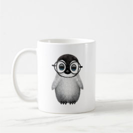 Niedlicher Babypenguin-tragende Augen-Gläser Tasse