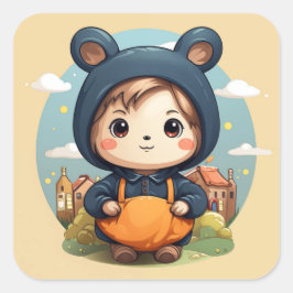 Niedlicher Babytragen Quadratischer Aufkleber