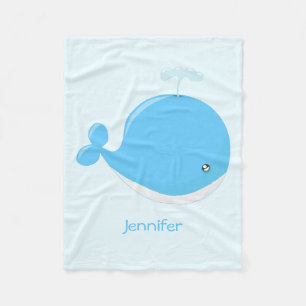 Niedlicher Babywal kawaii Cartoon Fleecedecke