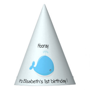 Niedlicher Babywal kawaii Cartoon-Kindergeburtstag Partyhütchen