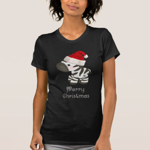 Niedlicher BabyZebra in der Weihnachtsmannmütze T-Shirt