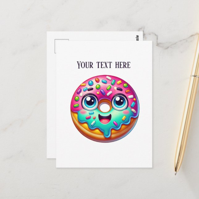 Niedlicher Backwarenladen für Donuts Postkarte (Vorderseite/Rückseite Beispiel)