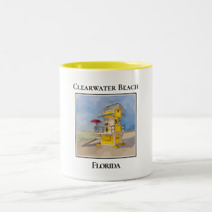 Niedlicher Bademeister, Clearwater Beach Florida Zweifarbige Tasse