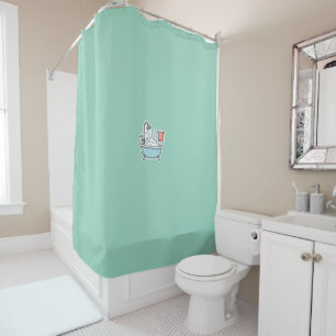 Niedlicher Badewanne-Aufkleber mit Blasen und Hand Duschvorhang