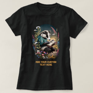 Niedlicher Badger, der ein Buch liest, Badger Lieb T-Shirt