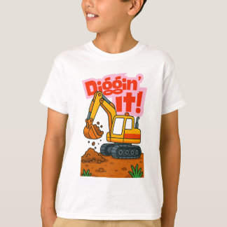 Niedlicher Bagger Kids T - Shirt - "Diggin' It!"