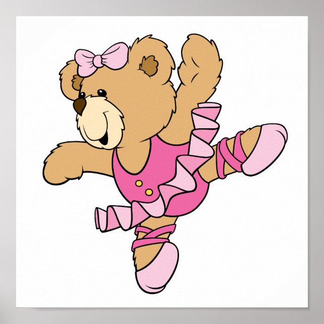 Niedlicher Ballerina-Bär Poster (Vorne)
