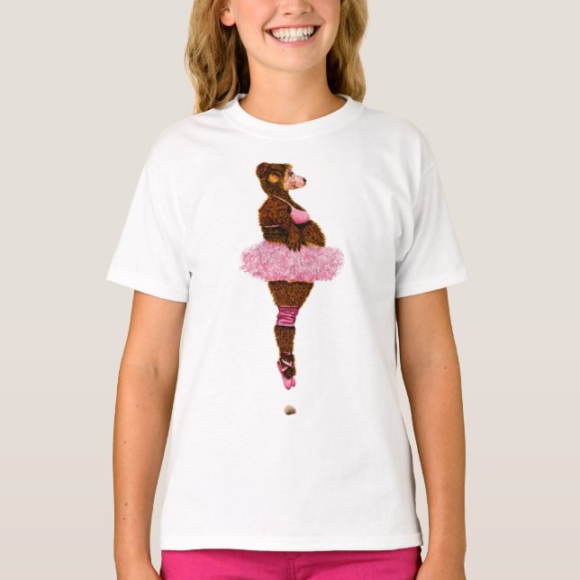 Niedlicher Ballerina Bear T - Shirt Pink Tutu (Vorderseite)