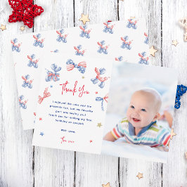 Niedlicher Ballon 1. Geburtstag Foto Dankeschön Ka Dankeskarte