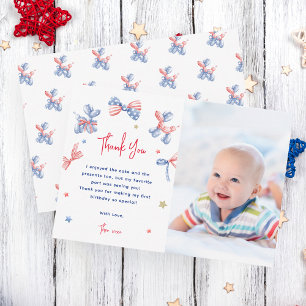 Niedlicher Ballon 1. Geburtstag Foto Dankeschön Ka Dankeskarte